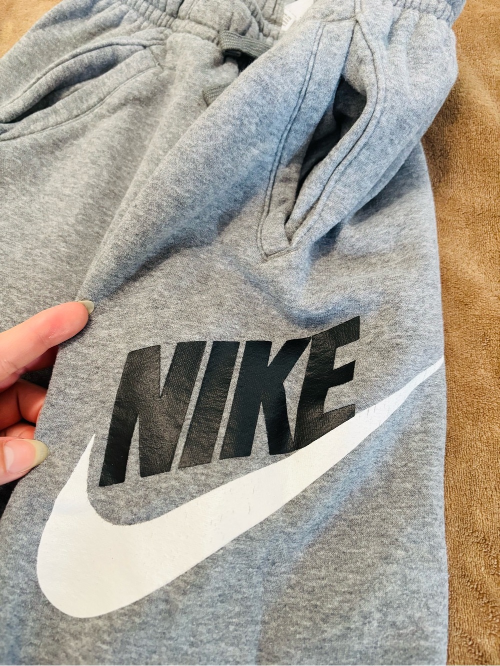 2/$20 Nike Grey Sweatpants Youth size Large with White Swoosh logo